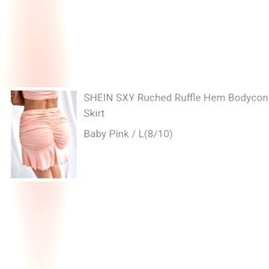 Ruched Ruffle Hem Bodycon Skirt